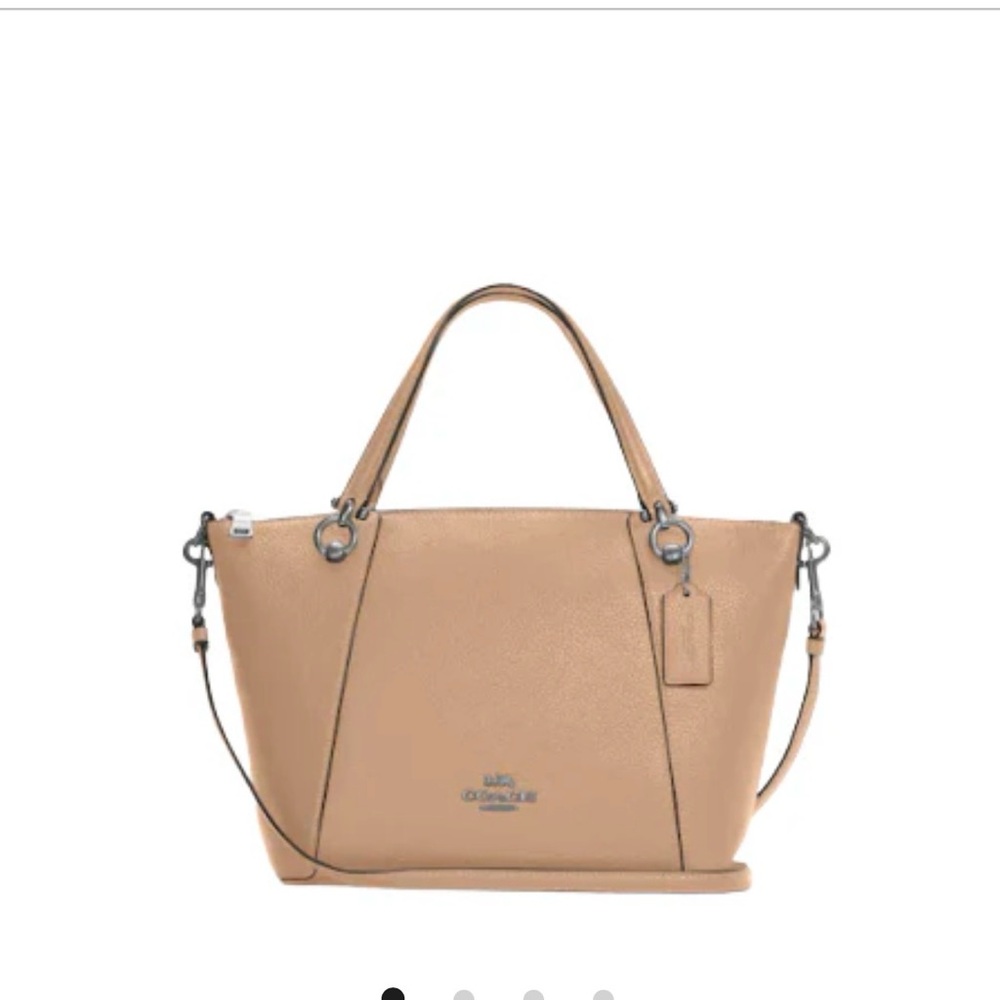 Coach Beige Leather Tote Bag
